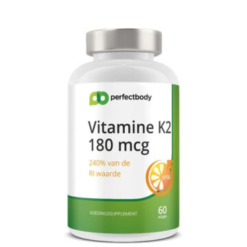 Vitamine K2 180mcg - Botten & hart - Gefermenteerde sojabonen - 60 Vcaps - PerfectBody