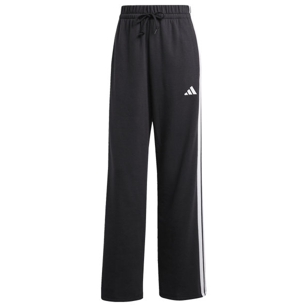 Adidas-Essentials-3-stripes-Open-Hem-Joggers-Broeken-Dames-Zwart-Maat-XXL-50-52-Katoen-Jersey