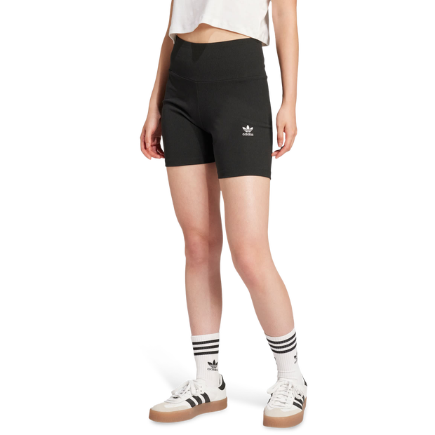 Adidas-Essentials-Ribbed-Shorts-Korte-Broeken-Dames-Zwart-Maat-XS-30-32-Katoen-Jersey
