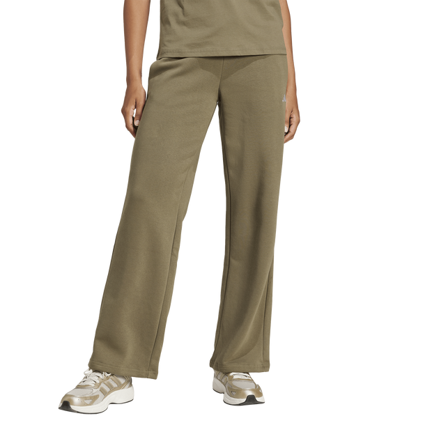 Adidas-Essentials-Small-Logo-Open-hem-Joggers-Broeken-Dames-Groen-Maat-XXL-50-52-Katoen-Jersey