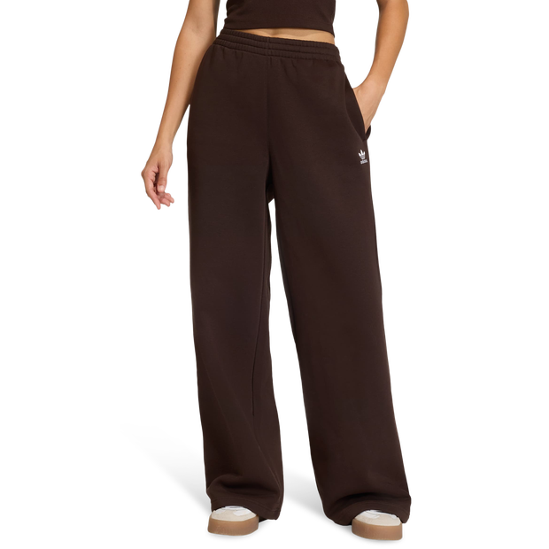 Adidas-Essentials-Wide-Leg-Pant-Broeken-Dames-Bruin-Maat-XXL-50-52-Katoen-Jersey