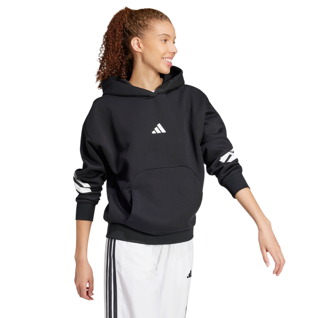 Adidas-Future-Icons-3-stripes-Hoodie-Hoodies-Dames-Zwart-Maat-XL-46-48-Poly-Mesh