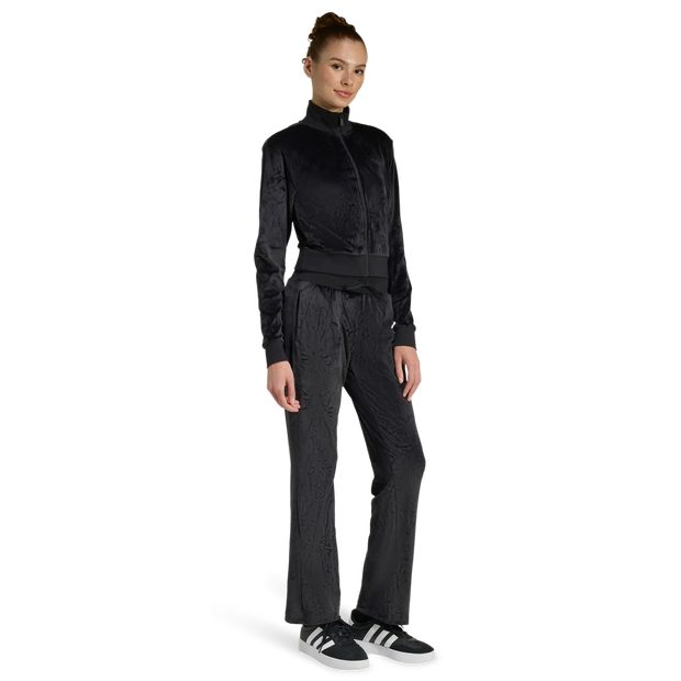 Adidas-Glam-Velvet-Tracksuit-Trainingspakken-Dames-Zwart-Maat-XXL-50-52-Poly-Mesh