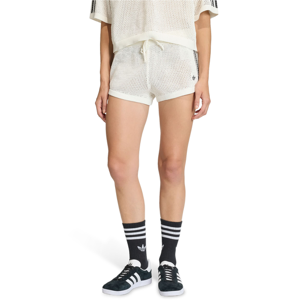 Adidas-Knitted-Crochet-Shorts-Korte-Broeken-Dames-Wit-Maat-XXL-50-52-Poly-Mesh