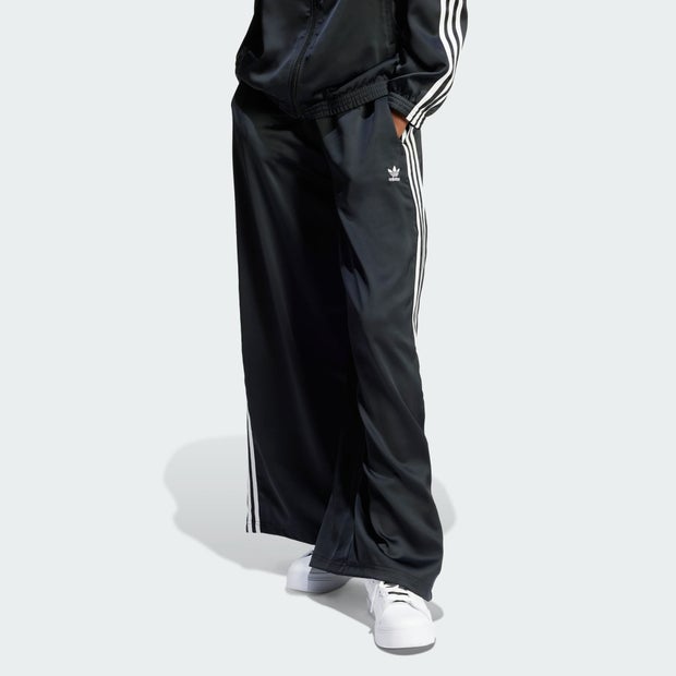 Adidas-Satin-Wide-Leg-Broeken-Dames-Zwart-Maat-42XL-Katoen-Canvas