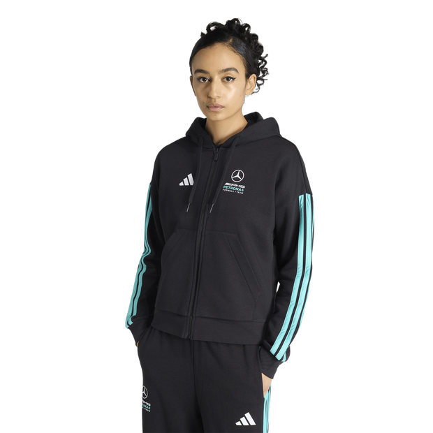 Adidas-mercedes-Hoodies-Dames-Zwart-Maat-XL-46-48-Katoen-Jersey