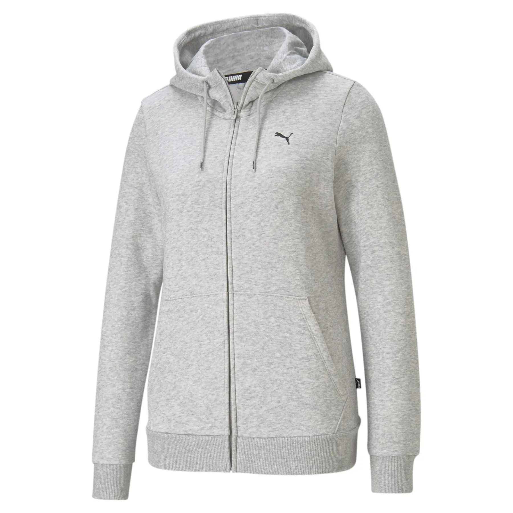 Dames-hoodie-met-rits-en-klein-logo-Puma