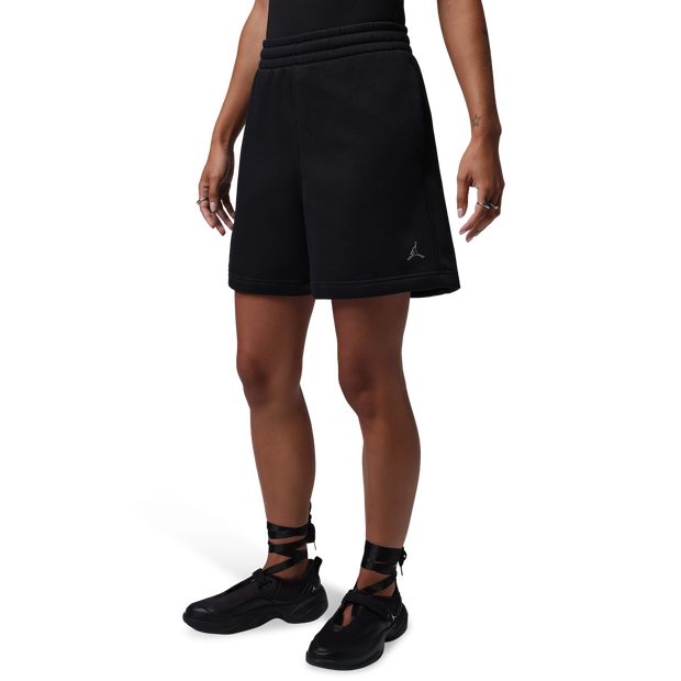 Jordan-Brooklyn-Shorts-Korte-Broeken-Dames-Zwart-Maat-XS-Katoen-Jersey