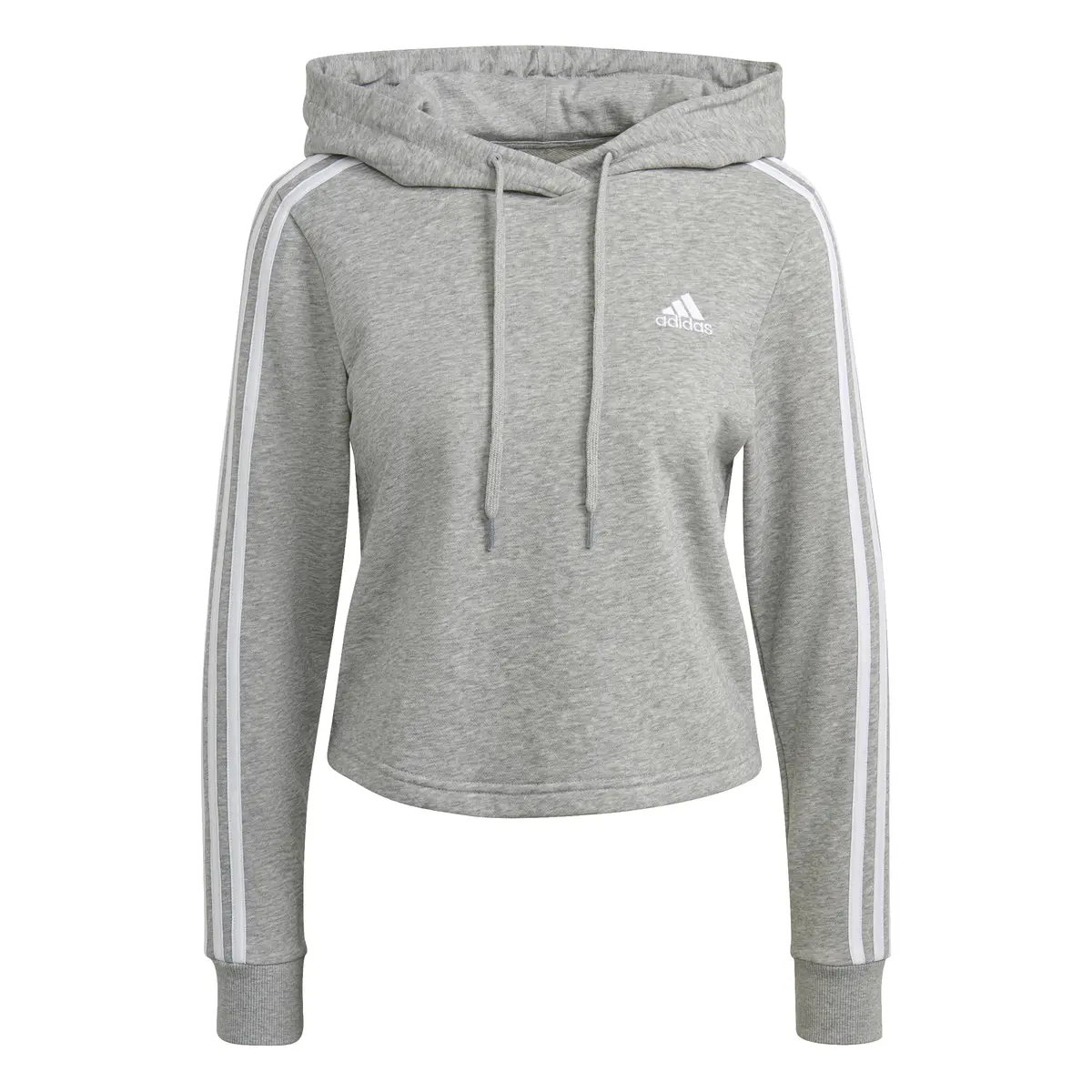 Kort-sweatshirt-met-kap-voor-dames-adidas-Essentials-3-Bandes