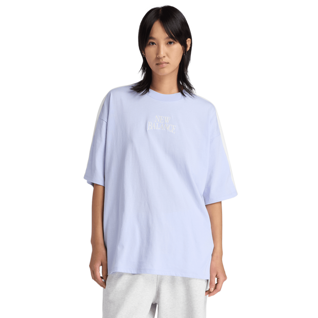 New-Balance-Trackside-T-shirts-Dames-Paars-Maat-XL-Katoen-Jersey