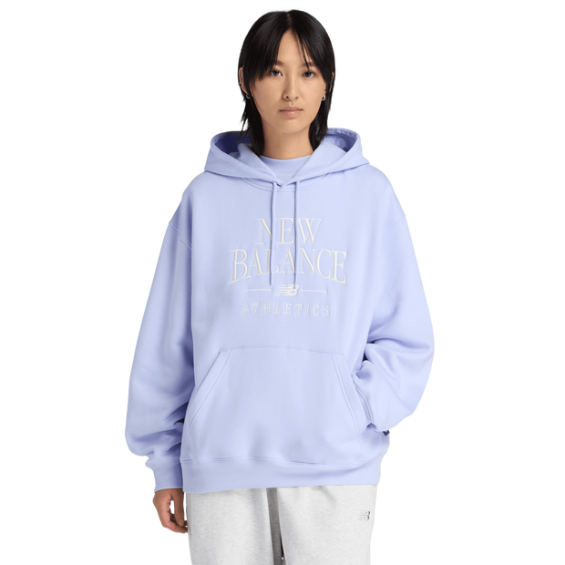 New-Balance-fleece-Hoodies-Dames-Paars-Maat-XL-Katoen-Jersey