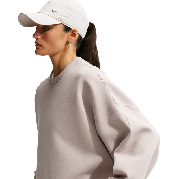 Nike-247-Impossiblysoft-Dri-fit-Oversized-Crew-Sweatshirts-Dames-Wit-Maat-40-Katoen-Jersey
