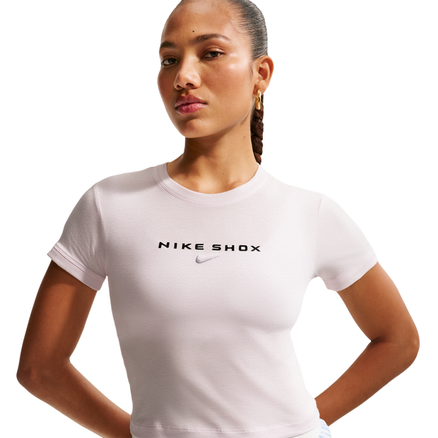 Nike-Sportswear-T-shirts-Dames-Roze-Maat-40-Katoen-Jersey