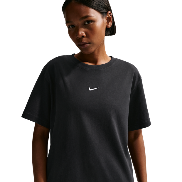 Nike-Sportswear-T-shirts-Dames-Zwart-Maat-44-Katoen-Jersey