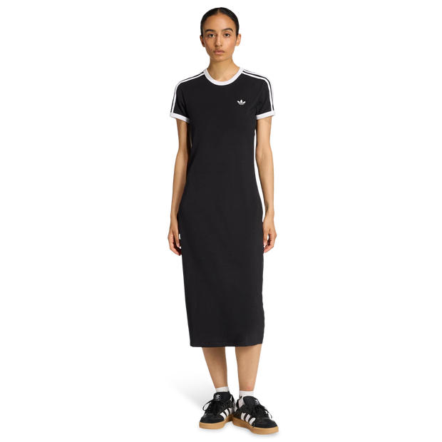 Adidas-3-stripes-Jurken-Dames-Zwart-Maat-XL-46-48-Katoen-Jersey