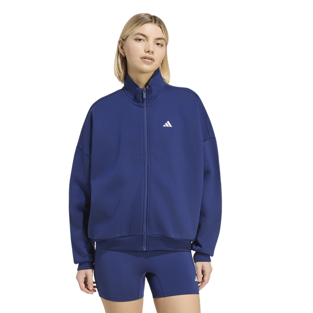 Adidas 3 stripes Trainingspakken Dames - Blauw - Maat XXL (50-52) - Katoen Jersey