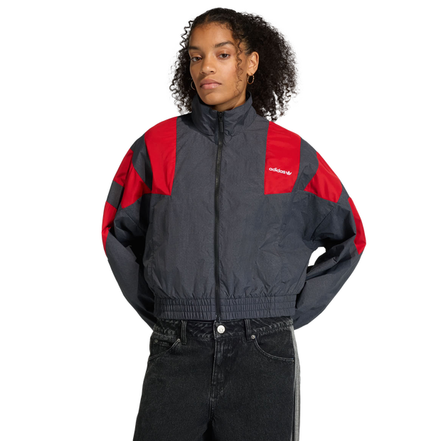 Adidas-Blocked-Washed-Zipped-Track-Top-Trainingspakken-Dames-Zwart-Maat-XXL-50-52-Nylon