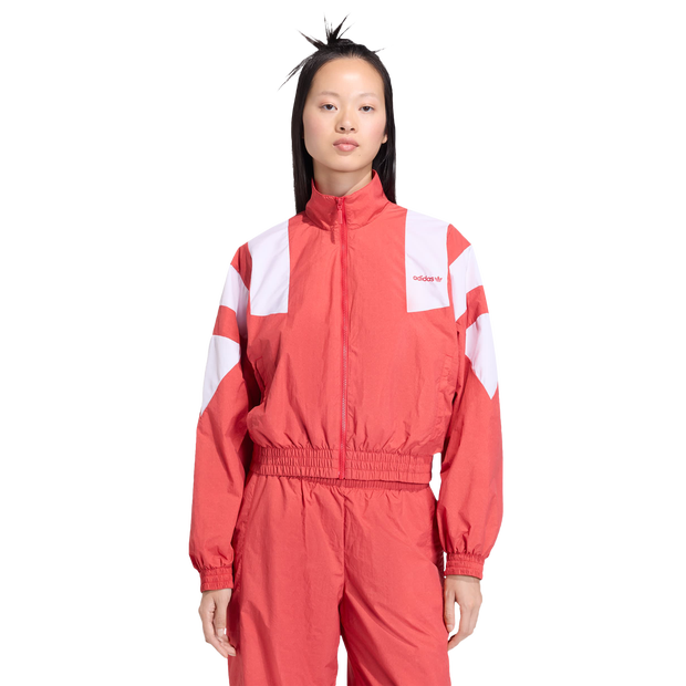 Adidas-Blocked-Washed-Zipped-Tracktop-Trainingspakken-Dames-Rood-Maat-XXL-50-52-Nylon