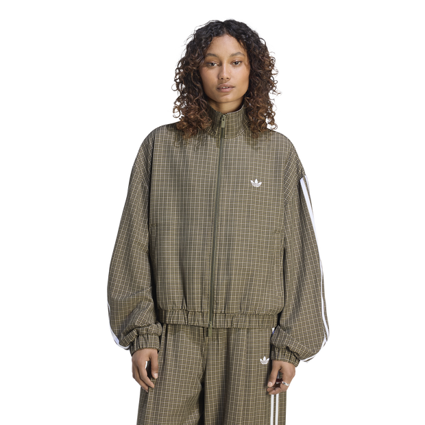 Adidas-Checks-Trainingspakken-Dames-Olijf-Maat-L-42-44-Katoen-Keperbinding