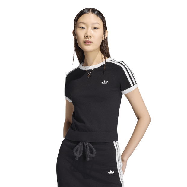 Adidas-Knitted-T-shirt-T-shirts-Dames-Zwart-Maat-XXL-50-52-Katoen-Canvas