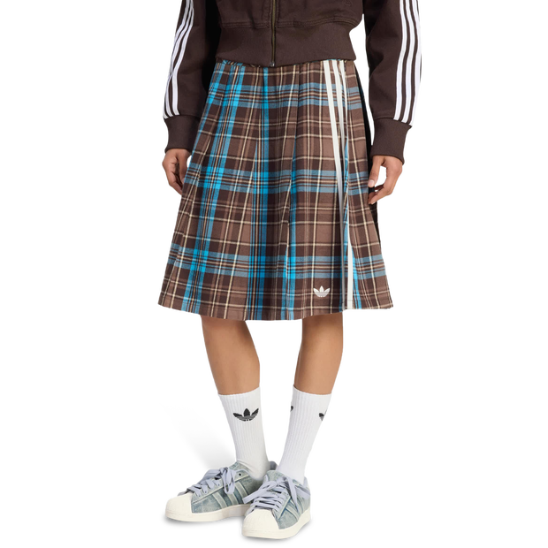 Adidas Pleated Check Skirt Rokken Dames - Multi - Maat XL (46-48) - Katoen Jersey