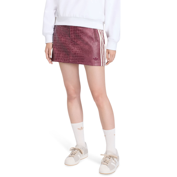 Adidas-Pleather-Mini-Skirt-Rokken-Dames-Rood-Maat-XL-46-48-Katoen-Canvas