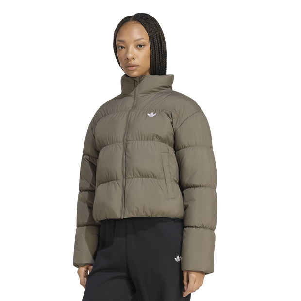 Adidas Short Padded Jacket Jassen Dames - Bruin - Maat L (42-44) - Poly Mesh