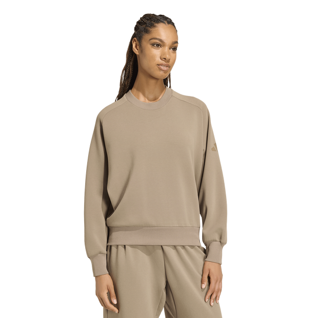 Adidas Soft Lux Loose Sweatshirt Sweatshirts Dames - Beige - Maat XXL (50-52) - Poly Mesh