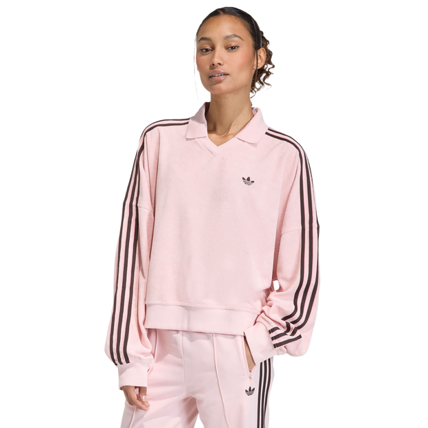 Adidas-Terry-Poloshirts-Dames-Roze-Maat-S-34-36-Katoen-Jersey