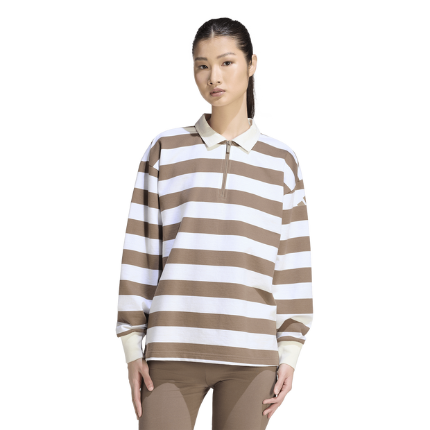 Adidas-Terry-T-shirts-Dames-Beige-Maat-XXL-50-52-Katoen-Jersey