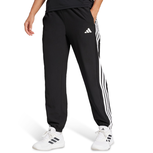 Adidas Train Essentials 3-stripes Woven Joggers Broeken Dames - Zwart - Maat XXL (50-52) - Poly Mesh
