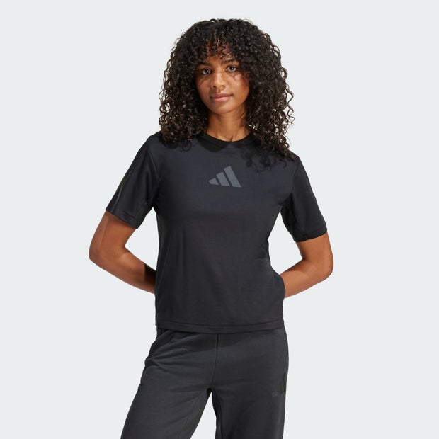 Adidas-Zne-T-shirts-Dames-Zwart-Maat-42XL-Katoen-Jersey