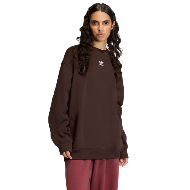 Adidas-fleece-Sweatshirts-Dames-Bruin-Maat-XXL-50-52-Katoen-Jersey