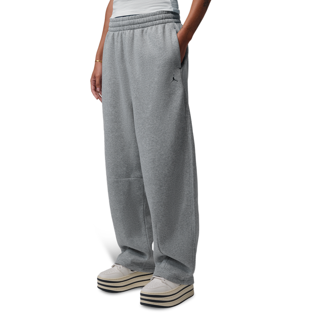 Jordan Brooklyn Wide-leg Trousers Broeken Dames - Grijs - Maat XL - Katoen Jersey