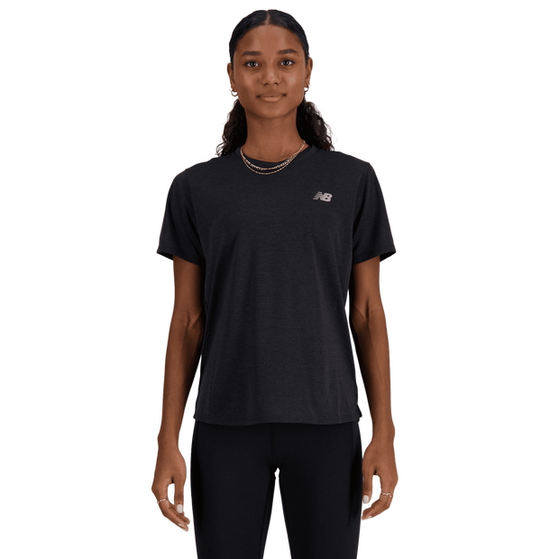 New Balance Athletics T-shirt T-shirts Dames - Zwart - Maat XL - Poly Jersey