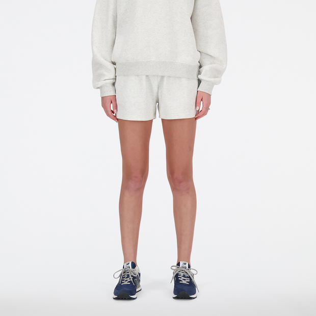New Balance Essentials Korte Broeken Dames - Grijs - Maat XL - Katoen Jersey