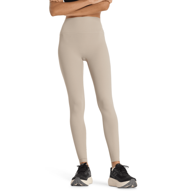 New Balance High Rise Legging Leggings Dames - Bruin - Maat L - Poly Jersey