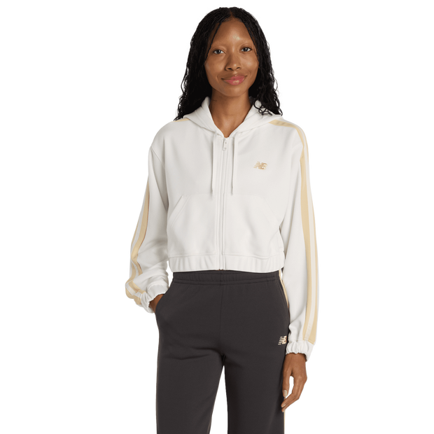 New Balance Interlock Full Zip Trainingspakken Dames - Grijs - Maat XL - Leer