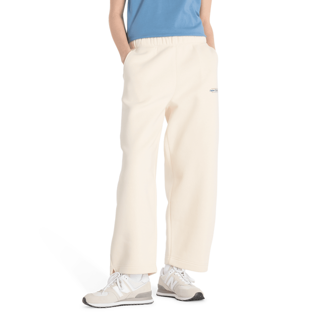 New Balance fleece Broeken Dames - Beige - Maat XL - Katoen Jersey