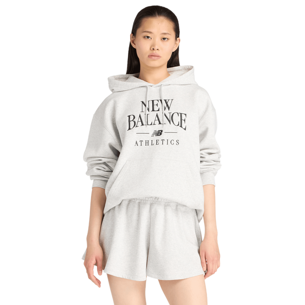 New-Balance-fleece-Hoodies-Dames-Grijs-Maat-XL-Katoen-Jersey