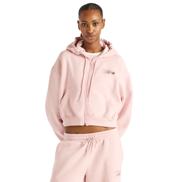 New-Balance-fleece-Jassen-Dames-Roze-Maat-XL-Leer