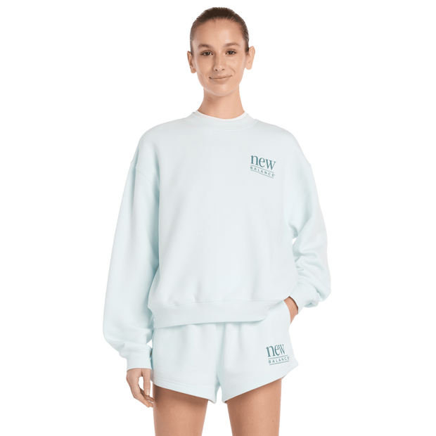 New Balance fleece Sweatshirts Dames - Blauw - Maat XL - Katoen Jersey
