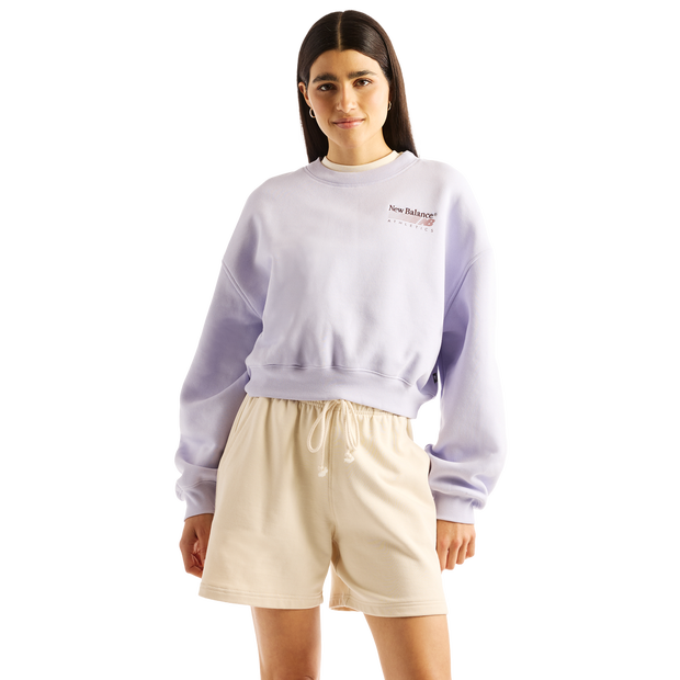 New Balance fleece Sweatshirts Dames - Paars - Maat XL - Katoen Jersey