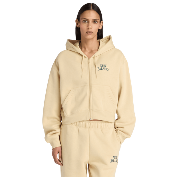 New Balance fleece Trainingspakken Dames - Bruin - Maat XL - Katoen Jersey