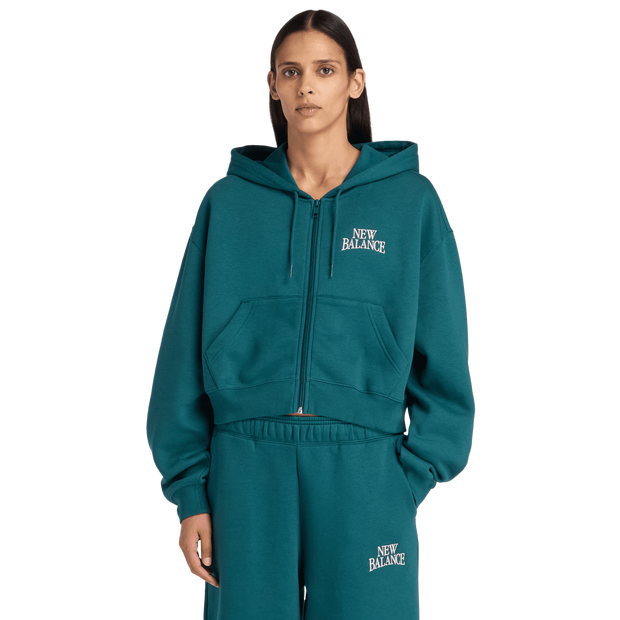 New Balance fleece Trainingspakken Dames - Groen - Maat XL - Katoen Jersey