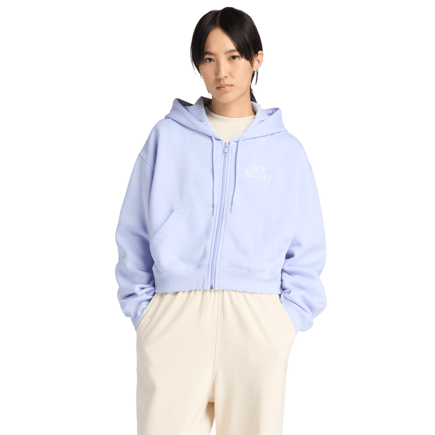 New-Balance-fleece-Trainingspakken-Dames-Paars-Maat-XL-Katoen-Jersey