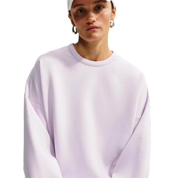Nike-247-Impossiblysoft-Dri-fit-Oversized-Crew-Sweatshirts-Dames-Paars-Maat-42-Katoen-Jersey