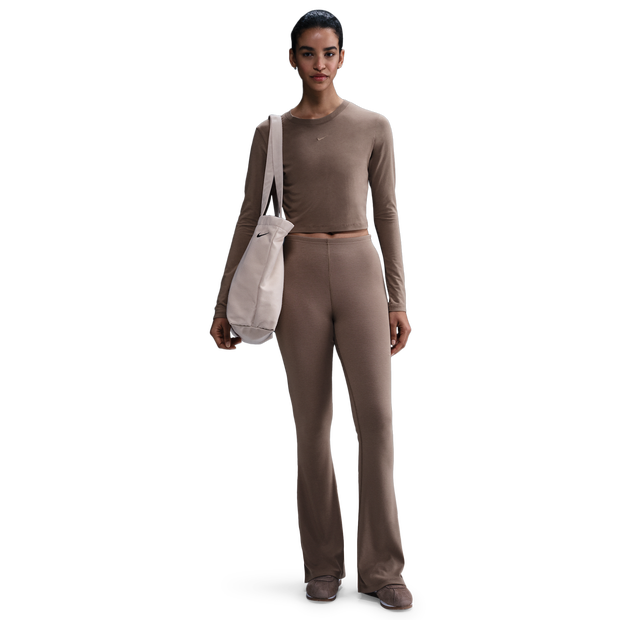 Nike-Chill-Knit-Leggings-Dames-Beige-Maat-38-Katoen-Jersey