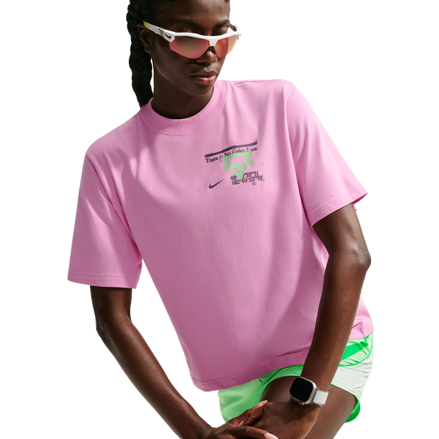 Nike Swift Dri-fit Running T-shirt T-shirts Dames - Roze - Maat 42 - Katoen Jersey