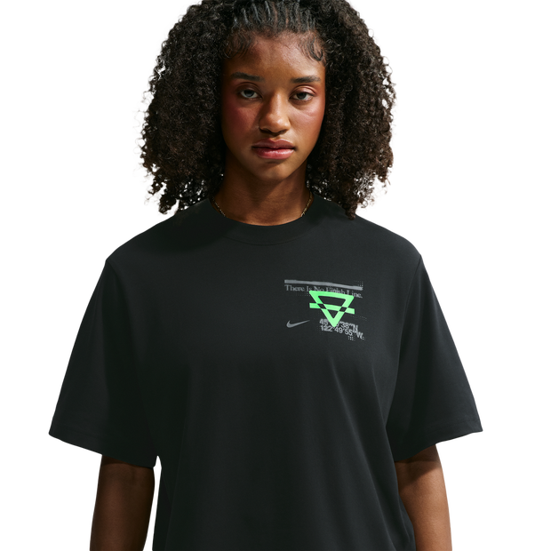 Nike-Swift-Dri-fit-Running-T-shirt-T-shirts-Dames-Zwart-Maat-42-Katoen-Jersey
